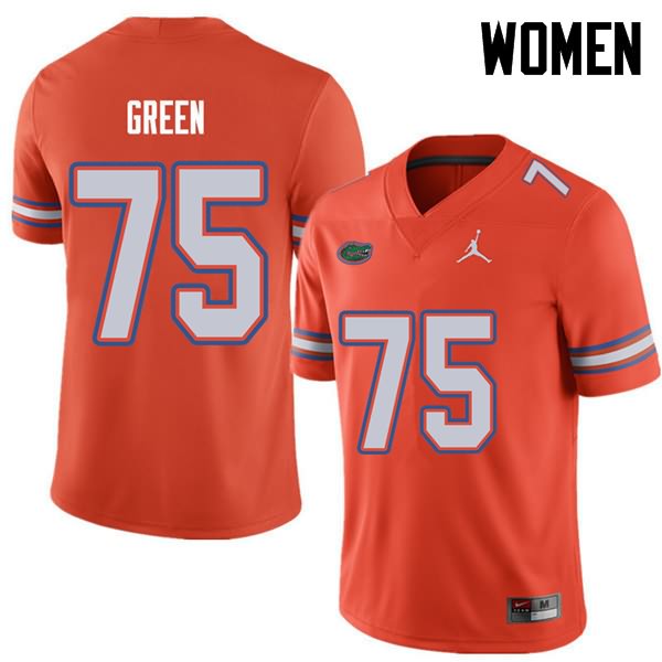 Women's NCAA Florida Gators Chaz Green #75 Stitched Authentic Jordan Brand Orange College Football Jersey ERH6165YW